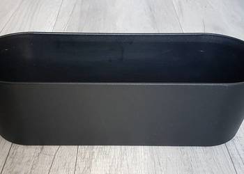 LENI Flori Doniczka podłużna wąska czarna 36x13x11 cm