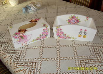 chustecznik  pojemnik decoupage na drobiazgi i