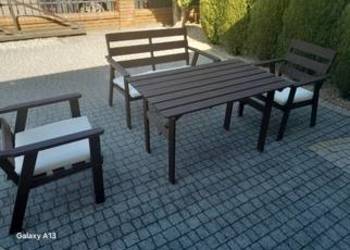 Drewniany komplet wypoczynkowy ogrodowy