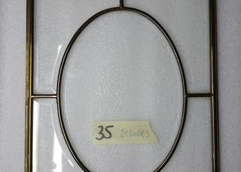 nr35 Witraż frontu starego zegara szafki szkło fazowane 21,3x28,3cm