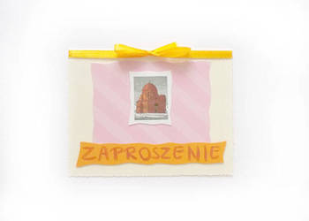 pastelowe zaproszenie z architekturą, afryka zaproszenie, podróże zaproszen