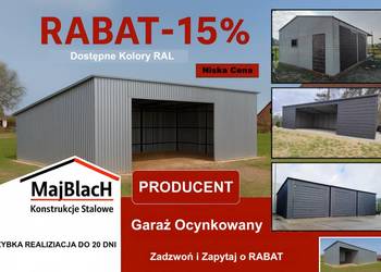 A126-Garaż Blaszany Ocynkowany | Garaż Blaszany | HALA| Wiata   – Maj-Blach
