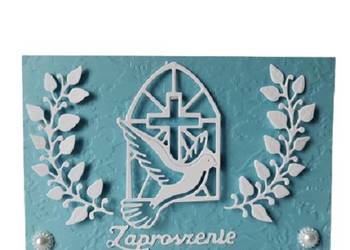 ZAPROSZENIA KOMUNIA CHŁOPIEC GOŁĄB W OKNIE K3 - BŁĘKIT