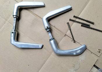 Aluminiowe klamki drzwiowe bez okuć z czasów PRL RETRO