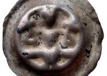 Bardzo ciekawy brakteat do identyfikacji 0,41g, ładne srebro.