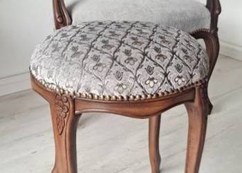 Stylowa pufa podnóżek stołek taboret ornament Ludwik Ludwikowski