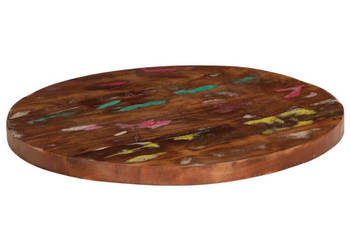 Blat stołu Ø 60x25 cm okrągły lite drewno z odzysku WM-370024