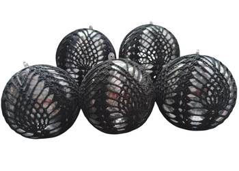 Czarne bombki szydełkowe średnica 10cm