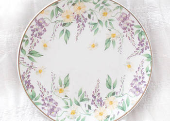 łąka talerzyk z porcelany, porcelanowy talerzyk w kwiatki, deserowy talerz