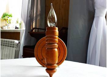 Stary Kinkiet drewniany / Lampa ścienna z lat 50-60' XXw. PRL , Vintage