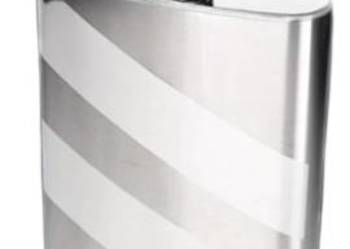 Piersiówka ze Stali Nierdzewnej 8 oz Srebrna z Jasnymi Paskami Gentelo