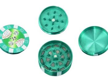 Młynek do Mielenia Tytoniu CBD Zielony Żeton do Pokera 25$ Grinder Crusher