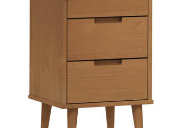 Szafka nocna MOLDE brązowa 40x35x65 cm lite drewno sosnowe WM-4013409