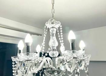 Lampa, kryształowy żyrandol diament 6 w stylu glamour, chrom/transparentny Lampa, kryształowy żyrandol diament 6 w stylu glamour, chrom/transparentny