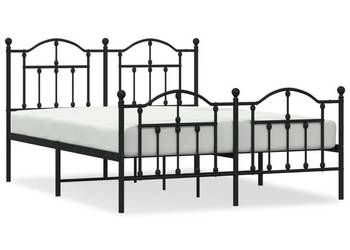 Łóżko Metalowe Czarne Rama Łóżka Ze Stelażem 135x190cm WM-353456
