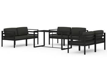 vidaXL 7-cz. zestaw mebli ogrodowych, poduszki, aluminium(SKU:3115929)