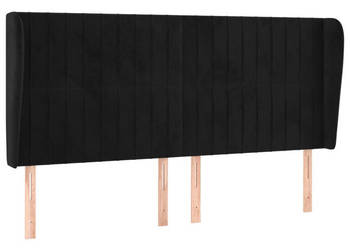 Zagłówek uszak czarny 183x23x118/128 cm aksamit WM-3118256