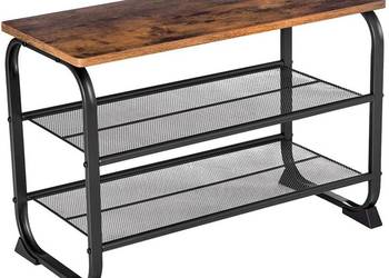 Regał na buty z siedziskiem loftowy 2 półki