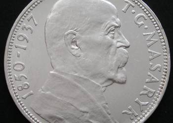 Czechosłowacja 20 koron 1937 - Tomasz Masaryk - srebro - stan 1/2