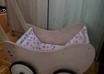 Wózek dla lalek drewniany