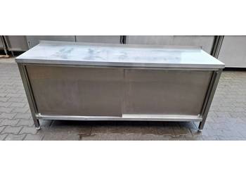 STÓŁ GASTRO Z SZAFKĄ - DRZWI SUWANE - 200/60/85 CM - M.484.