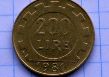 200 LIRE / 200 LIRÓW / 1981 ROK - WŁOCHY 200 LIRE / 200 LIRÓW / 1981 ROK - WŁOCHY