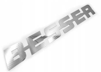 BESSER emblemat 2mm połysk lustro NIERDZEWKA Samoprzylepny prosty montaż
