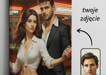 Obraz Portret na płótnie karykatura pulp fiction ze zdjęcia prezent