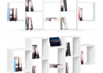Nowoczesny wiszący regał 8 półek biały ModernHome