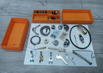 maszyna do szycia łucznik sam przybornik akcesoria stopki igły bębenki