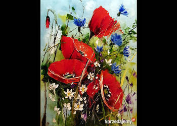 Kowalik - Maki VI - 30x40cm Obraz Olejny Kwiaty