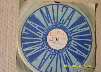 PLYTA SZELAKOWA; MUZA,; W. BIEZAN- 10 CALI, 78 OBROTOW.