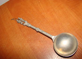 figuralna łyżka cynowa