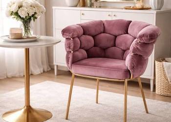 Różowe Krzesło Tapicerowane Ballon, Wysyłka 24H Dostawa 0zł!