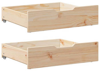 Szuflady pod łóżko z kółkami 2 szt. 75x55x16 cm sosna WM-850932