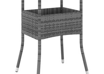 Stolik ogrodowy Ø80x75 cm szkło hartowane i rattan PE szary WM-310606