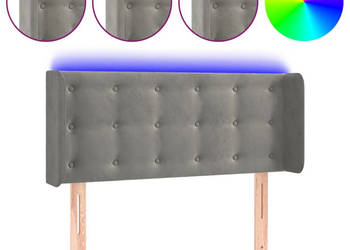 Zagłówek do łóżka z LED jasnoszary 83x16x78/88 cm aksamit WM-3123700