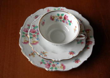 Bardzo ładne, stare trio porcelanowe. Schirnding Bavaria.