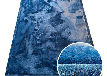 GRUBY DYWAN PUFFY SOFT 80X150 GRANATOWY JAK MATERAC RABBIT PUSZYSTY WŁOS