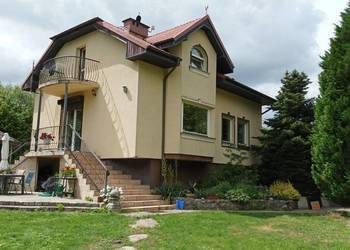 Dom z basenem, las, jezioro, Warzenko