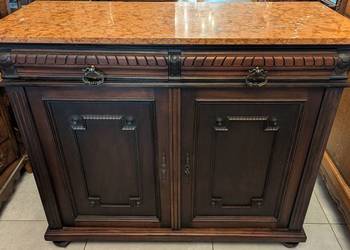 Piękna dębowa komoda,szafka secesyjna z marmurem -sklep Dąbrowa Górnicza