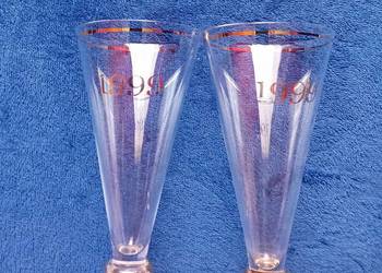 Dwustronne kieliszki millenijne 1999/2000. Veue Clicquot, 2 x 120 ml.