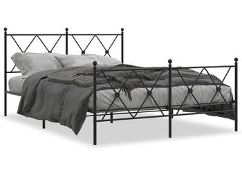Łóżko Metalowe Czarne Rama Łóżka Ze Stelażem 140x200cm WM-376521