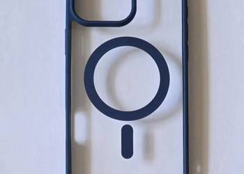 Etui/case przezroczyste z niebieskimi wstawkami i MagSafe iPhone 16 pro max