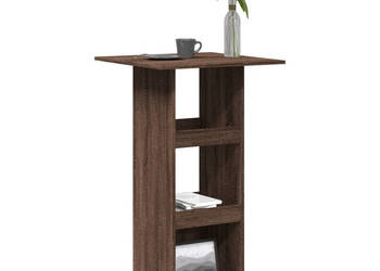 Stolik barowy z półkami brązowy dąb 60x60x102 cm WM-854334