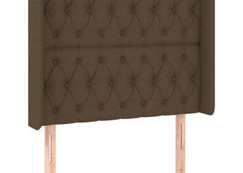 Zagłówek do łóżka z LED ciemnobrązowy 103x16x118/128 cm tkanina WM-3124377