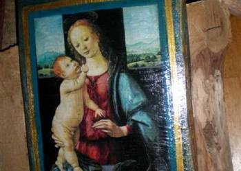 Obrazek na starej desce /  decoupage/ obrazki