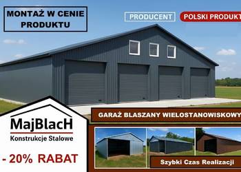 Garaż Blaszany Grafitowy z Bramami Wjazdowymi |Hala |Wiata – Maj-Blach