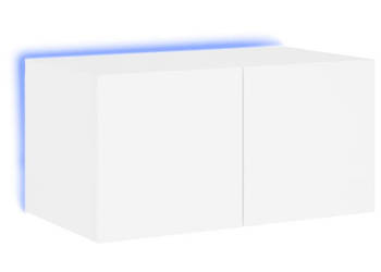Ścienna szafka TV z LED biała 60x35x31 cm WM-837267