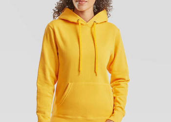 Damska Bluza z kapturem "kangurka" żółta FRUIT of the LOOM